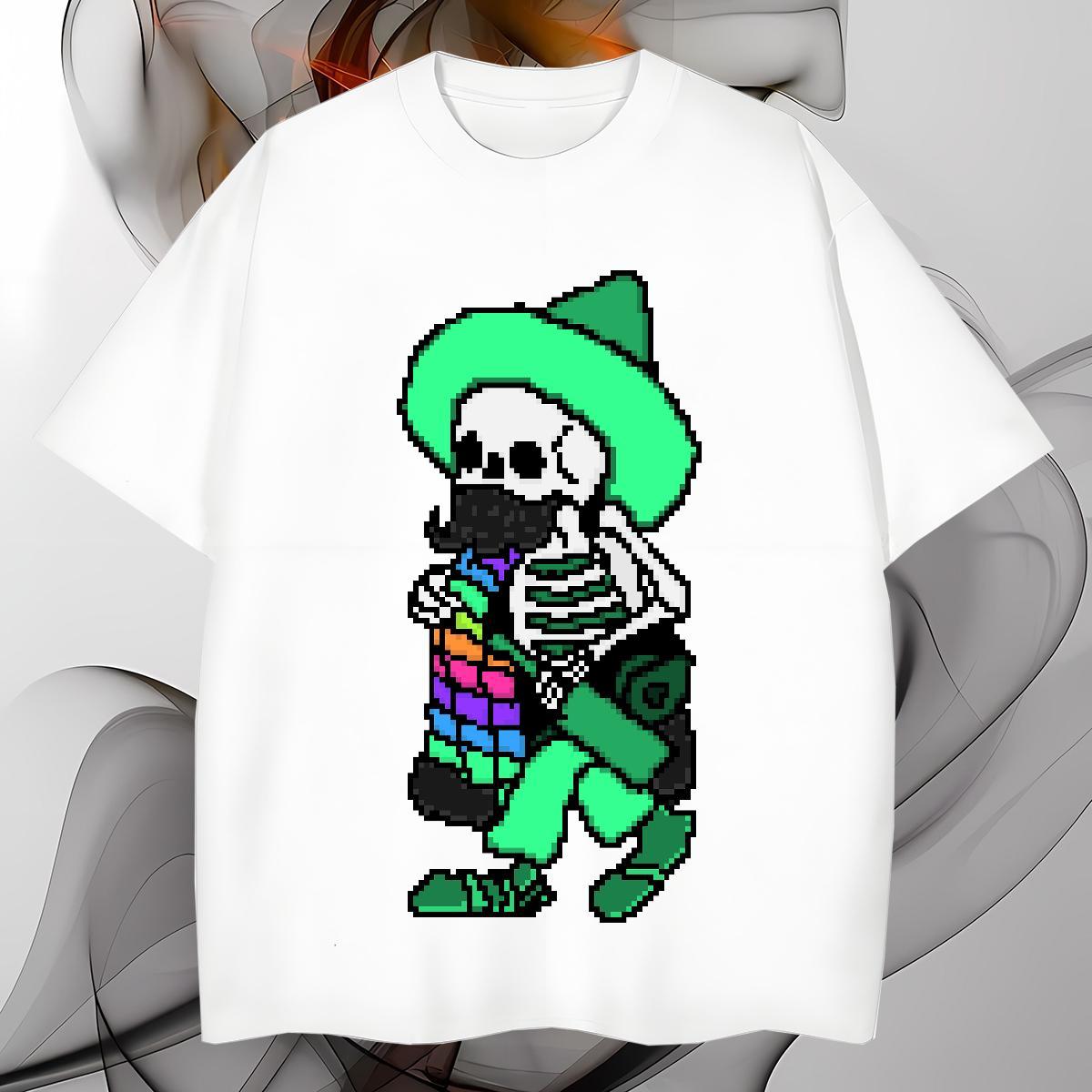 High Quality T-Shirts for Men 230g 100% Cotton skull Casual Daily Wear Black Oversized Round Neck Short Sleeve Couples T Shirts DIY Tops Shirt