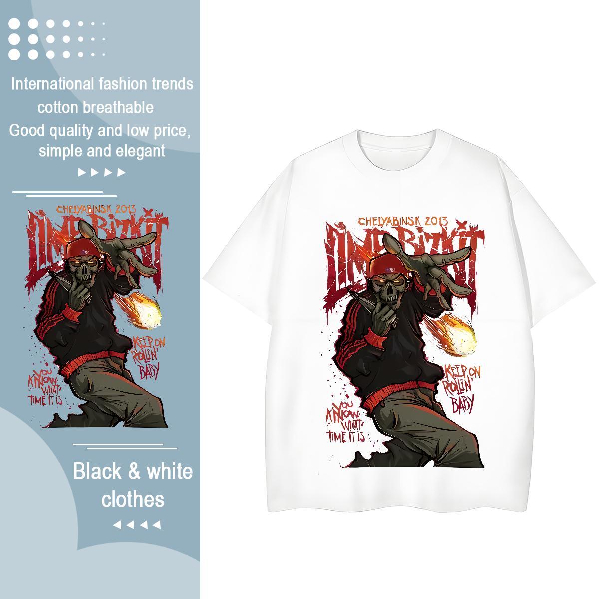 TOP Quality T Shirts Men 230g 100% Cotton skull Spring Summer DIY Breathable Soft Men Clothes T-Shirt Factory Direct Top Tees