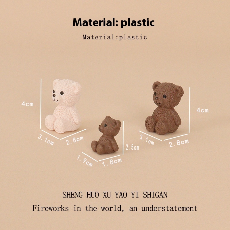 Adorable Miniature Bear Figurines - Perfect Small-Scale Interior Accent Pieces