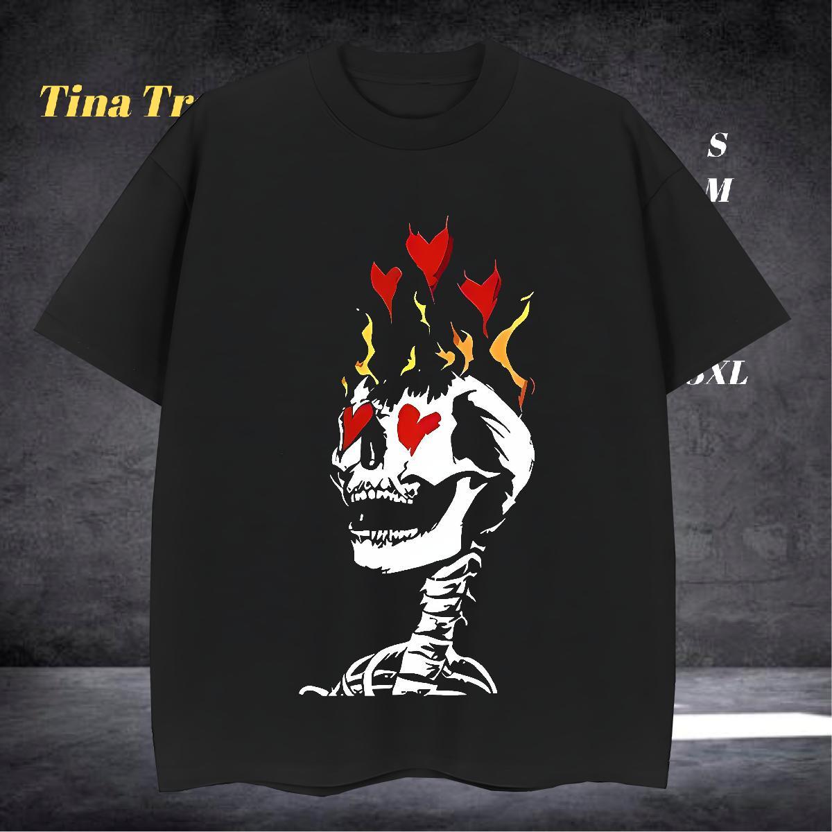 High Quality T Shirt For Man 230g 100% Cotton skull Spring Summer Custom Print Oversized Pure Cotton Couples T Shirts Fashion Designer Polos