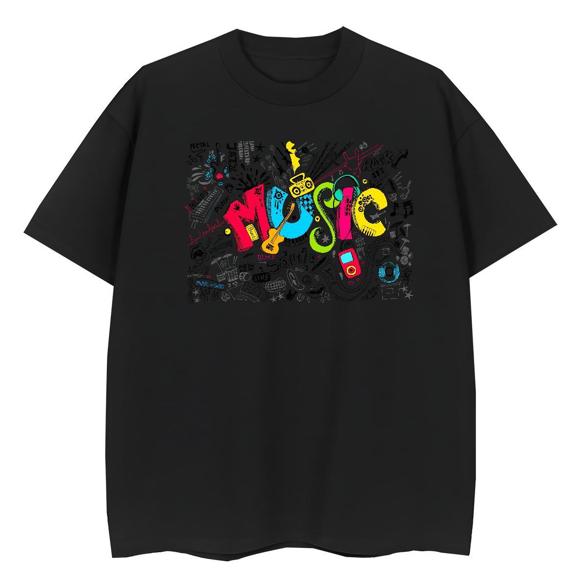Soft Women Tshirts 230g Pure Cotton painting Casual T Shirts Women Short sleeve Soft Black Oversized Tops Shirt