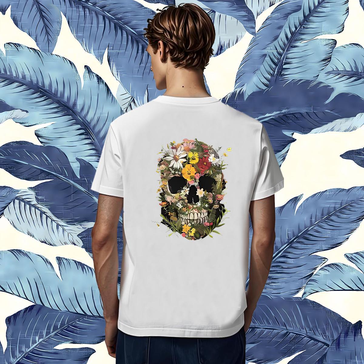 Cool T shirt 100% Cotton 230g halloween Summer Casual White Plus Size Round Neck Short Sleeve Tshirts Fashion Casual Tops Shirt