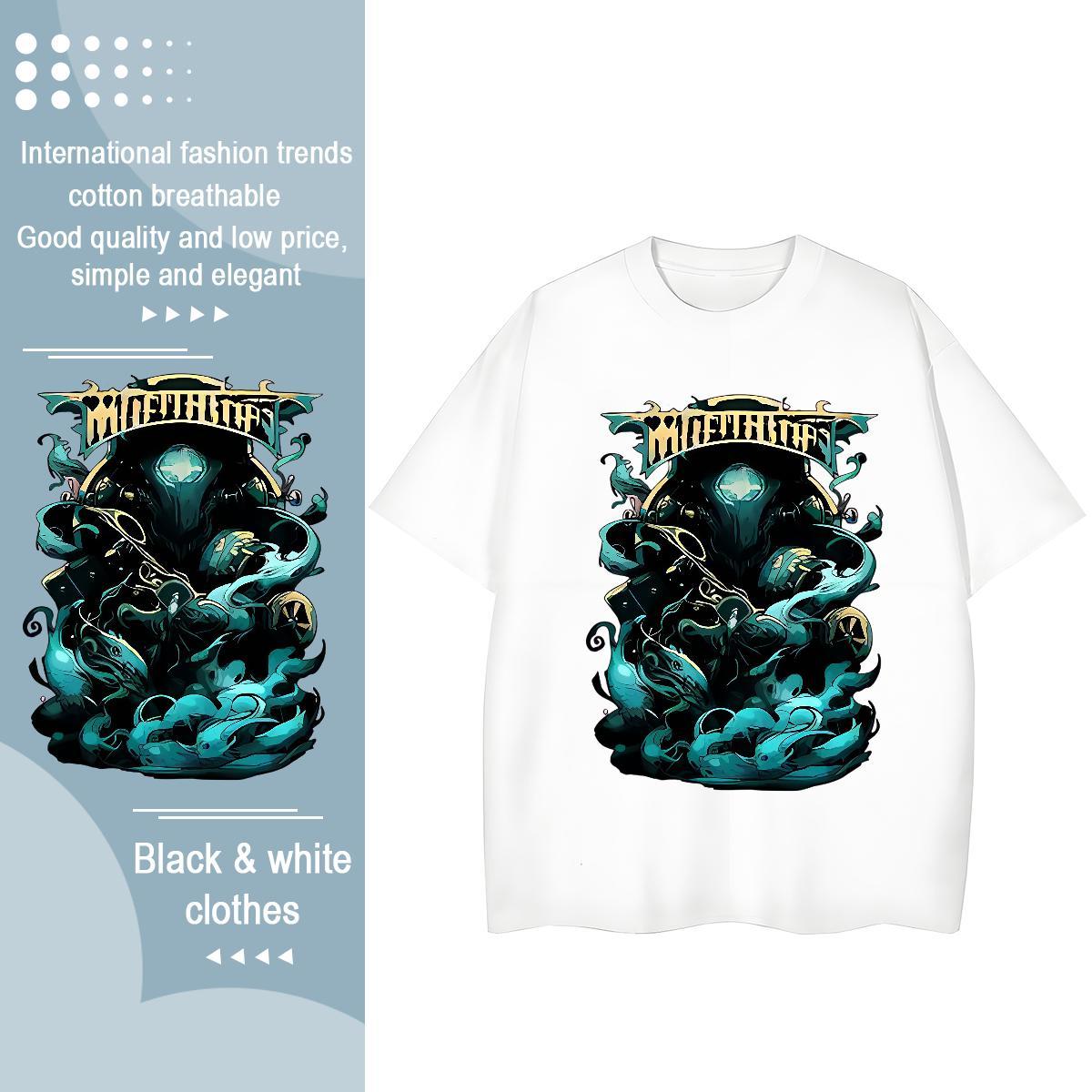 Brand Women Tees 230g Pure Cotton scare Street Wear T shirt Breathable Crew Neck DIY Printed Clothes