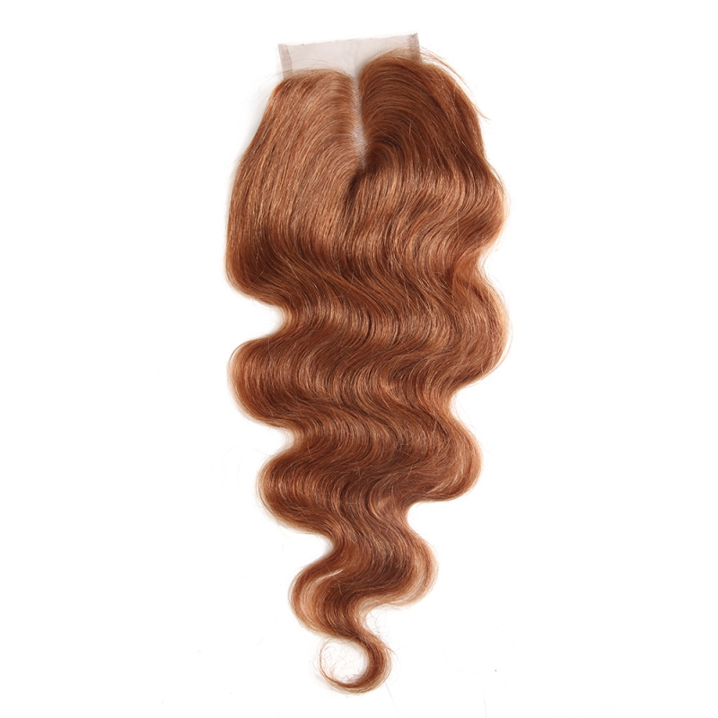 99J 27# 33# P4/27 Piano Color 4X4 Lace Closure Body Wave Brazilian 100% Human Hair 12-24inch Free Part