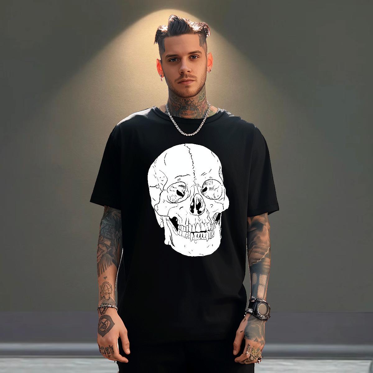 Designer T-Shirts for Men 100% Cotton 230g skull Spring Summer Custom Anime Pure Cotton Tshirts New Designer Tees Shirts