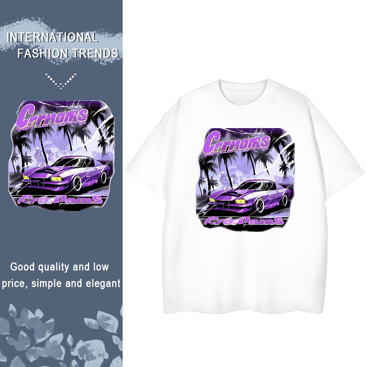Designer T Shirt For Man 230g 100% Cotton car Spring Summer Cartoon Printing L-4XL Crew Neck Mens Tshirts 2024 Summer Tops Tees