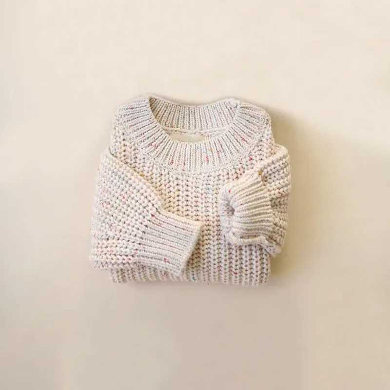 Childrens sweater solid color short and fat knitted womens sweater short sleeved spring summer winter long sleeved mens sweaterW240824