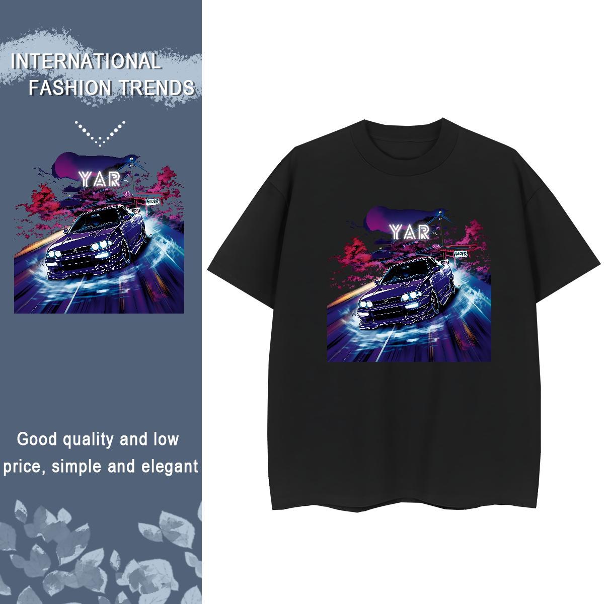 Cool Mens T Shirts 100% Cotton 230g car Street Oversized 3XL 4XL Breathable Crew Neck Men Tshirts Fashion Designer Polos