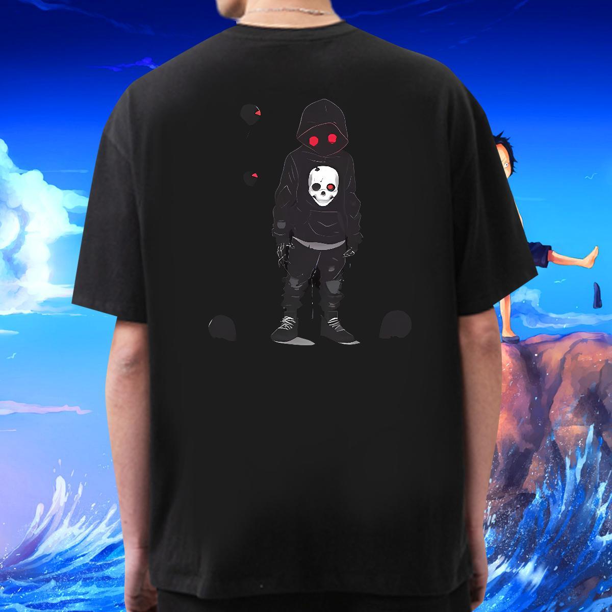 Unisex T Shirts Men 230g 100% Cotton skull Street Wear Oversized 3XL 4XL Short Sleeve O-Neck Men Clothes T-Shirt Brand Polos