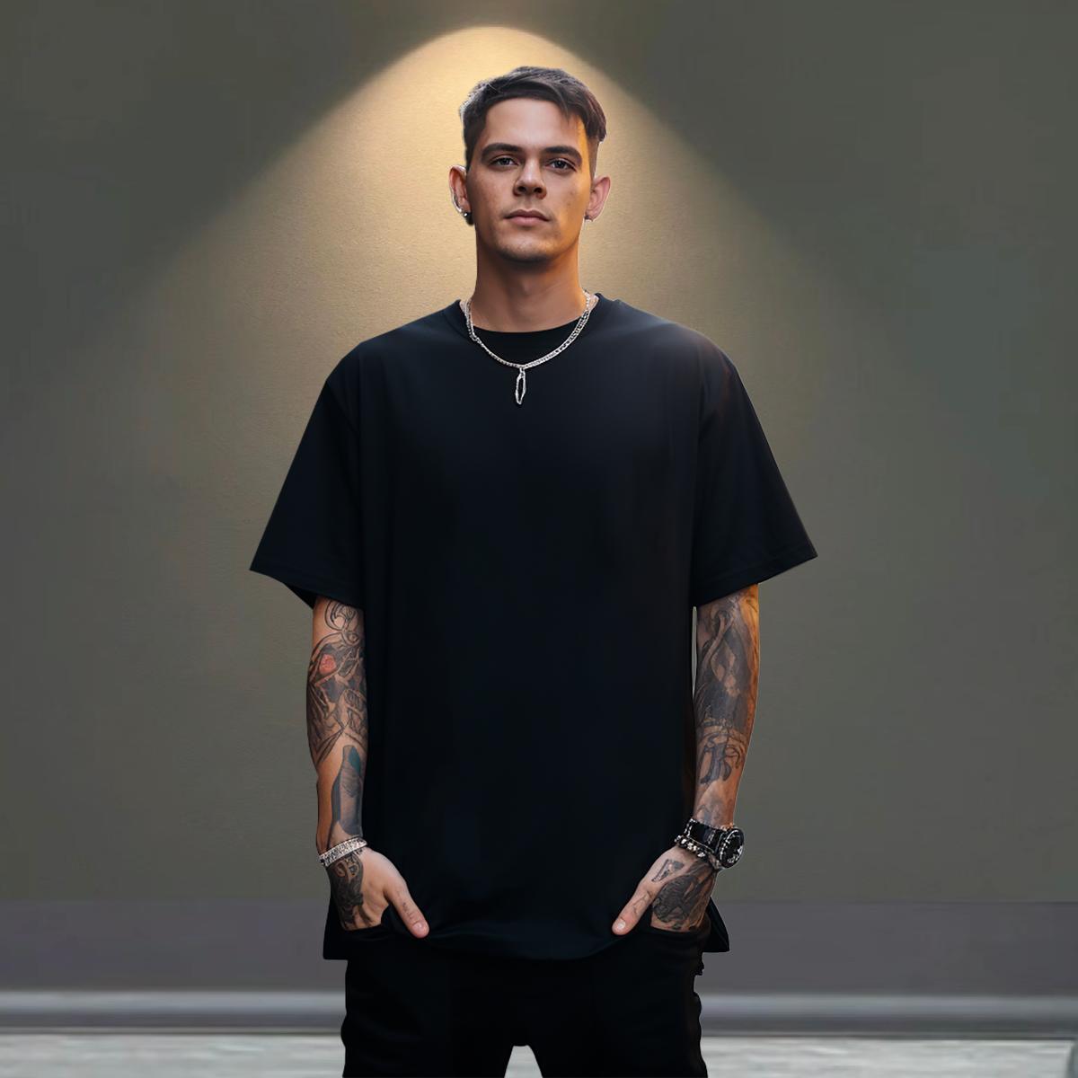 Cool Mens T Shirts 230g Cotton eye of the devil Beach Cartoon Printing L-4XL Breathable Crew Neck Men Tees Customized Wear