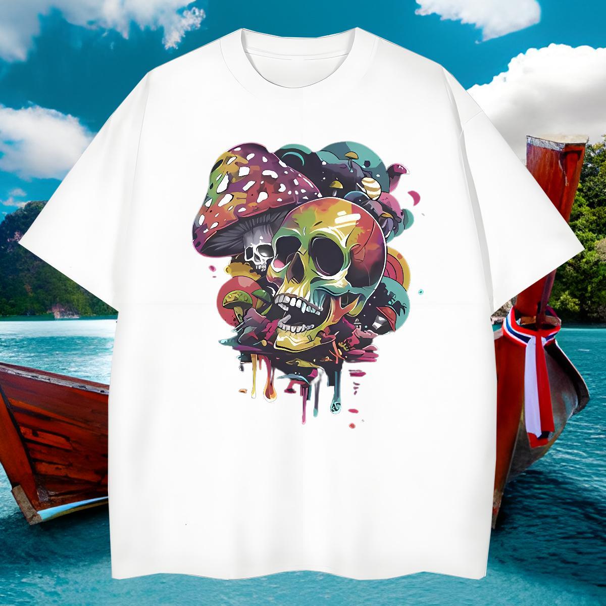 Brand T-Shirts for Men 230g Cotton mushroom Casual Daily Wear Anime Breathable Men Tshirts Factory Direct Tops