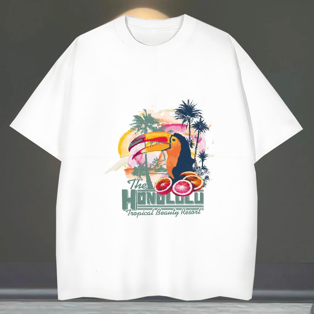 TOP Quality T-Shirts for Men 100% Cotton 230g tree Hip Hop Street Custom Printed Breathable Short Sleeve Men Tees 2024 New Tops