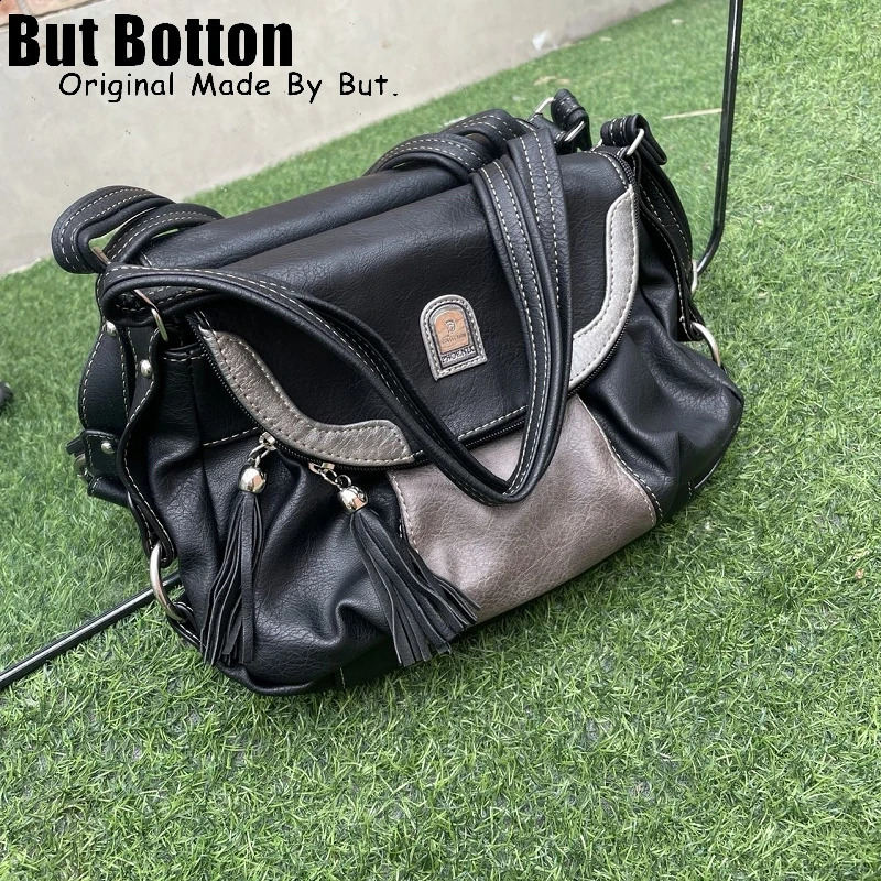 Millennial Spice Girl Large Capacity One Shoulder Crossbody Bag schoolbag Student woman y2k Harajuku Neutral Contrast 240826