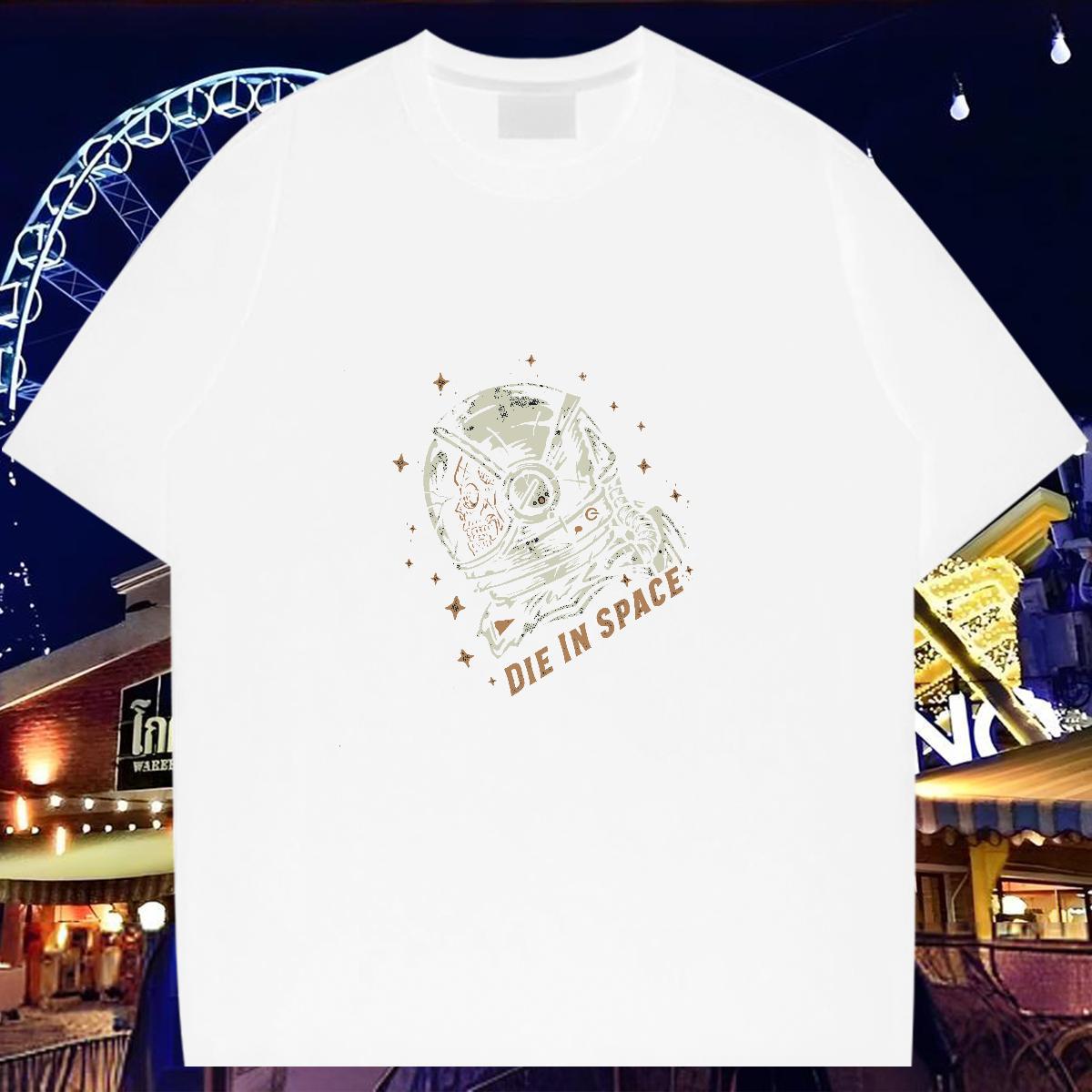 Free Shipping T-Shirts for Men 100% Cotton 230g skull Street Wear Plus Size Custom Breathable Short Sleeve Tshirts Fashion New Top Tees