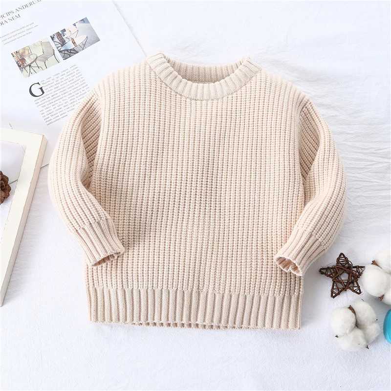 2024 New Childrens Soft Sweater Knitted Baby Boys and Girls Knitted Clothing Spring and Autumn Childrens Long Sleeve Pullover Top 0-6 YearsW240824