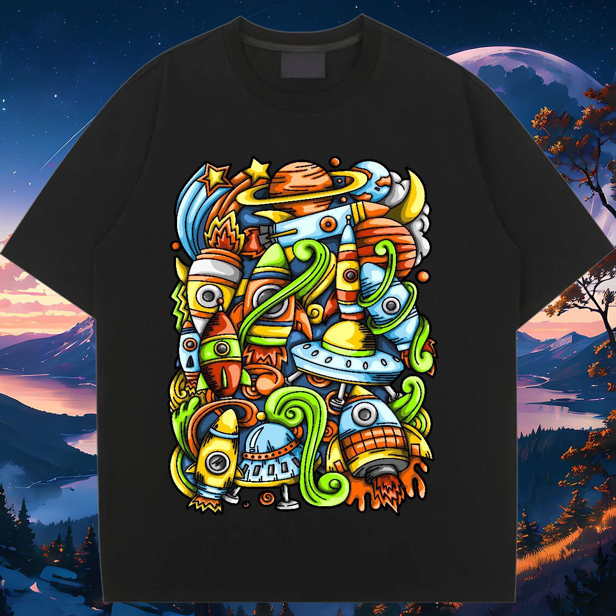 Lady Women Tees 230g 100% Cotton universe Sport T Shirts Women Breathable Short Sleeve DIY Anime Clothes