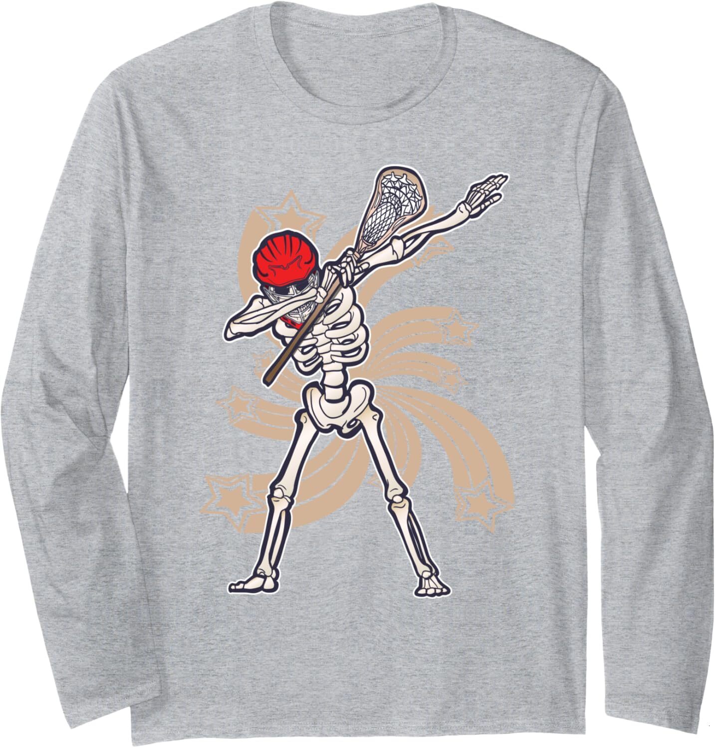 Long Sleeve Shirts for Men sweatshirt Lacrosse Skeleton Dabbing Dab Dance Funny Gift Long Sleeve Tee Streetwear Casual tops clothes