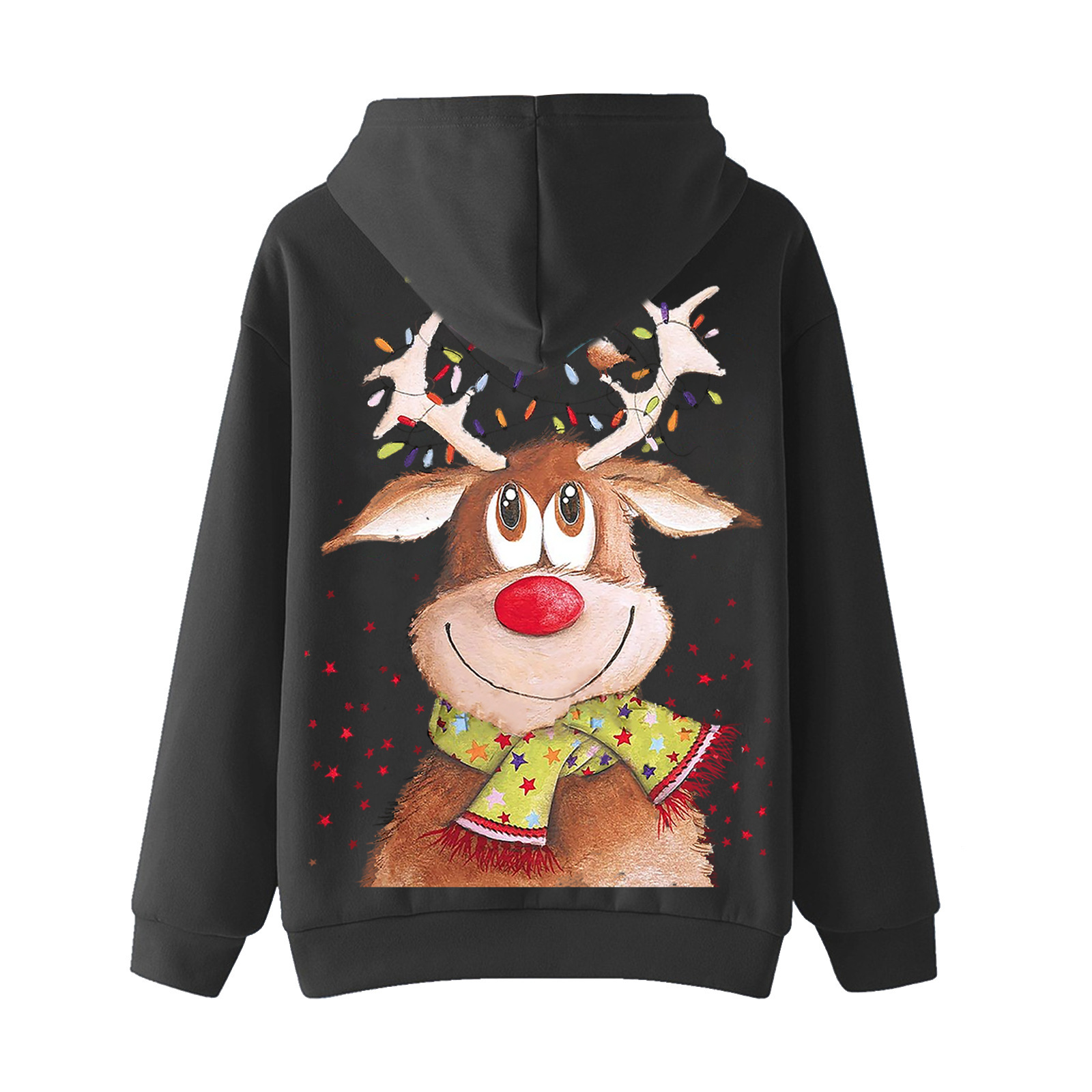 Winter New Hooded Christmas Elk Printed Sweatshirt dongdumaoyi