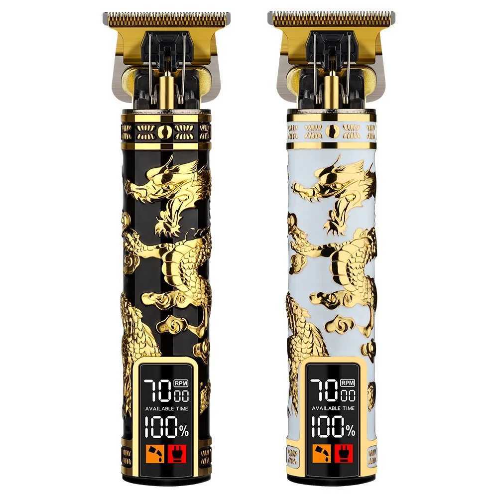 Electric Hair Clipper Professional Mens Hair Clipper LCD Display T-Blade Trimmer Zero Gap Cordless Rechargeable Mens Trimmer G W241227