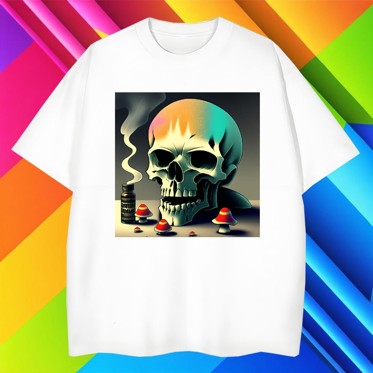 Unisex T Shirts Men 100% Cotton 230g skull Casual Plus Size Custom Short Sleeve Soft Mens Tshirts Fashion Designer Tops Tees