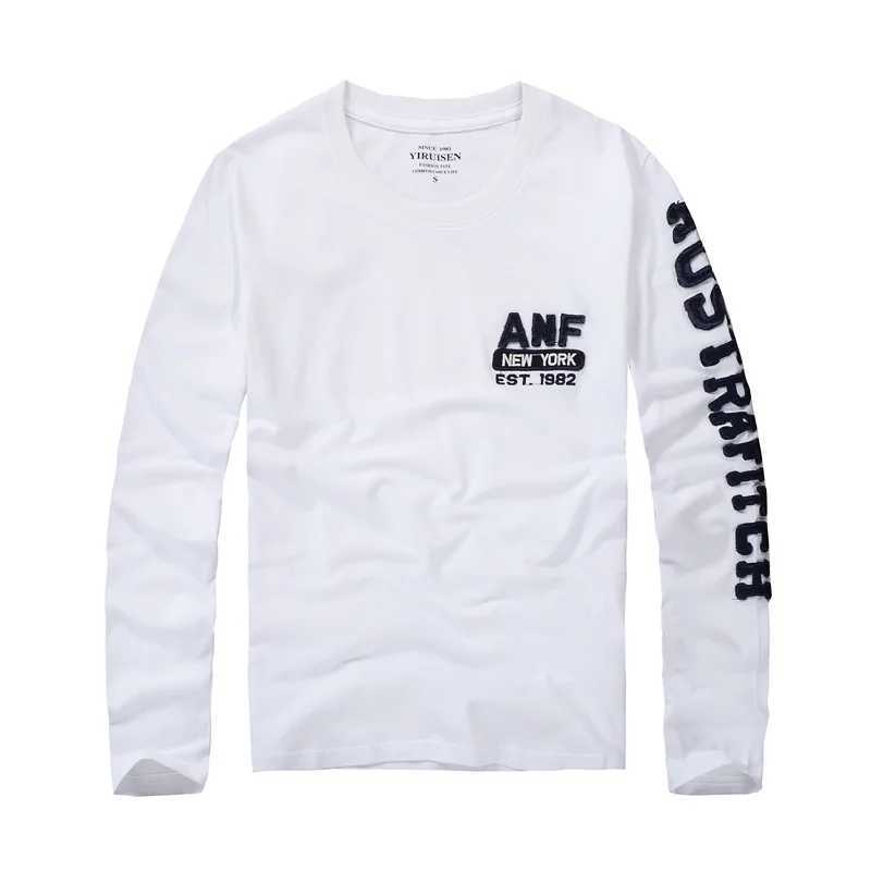 Men's T-Shirts T shirt men 100% cotton embroidery long slve Tshirts O-Neck tops high quality Men clothes Full Length Y2408268GMY