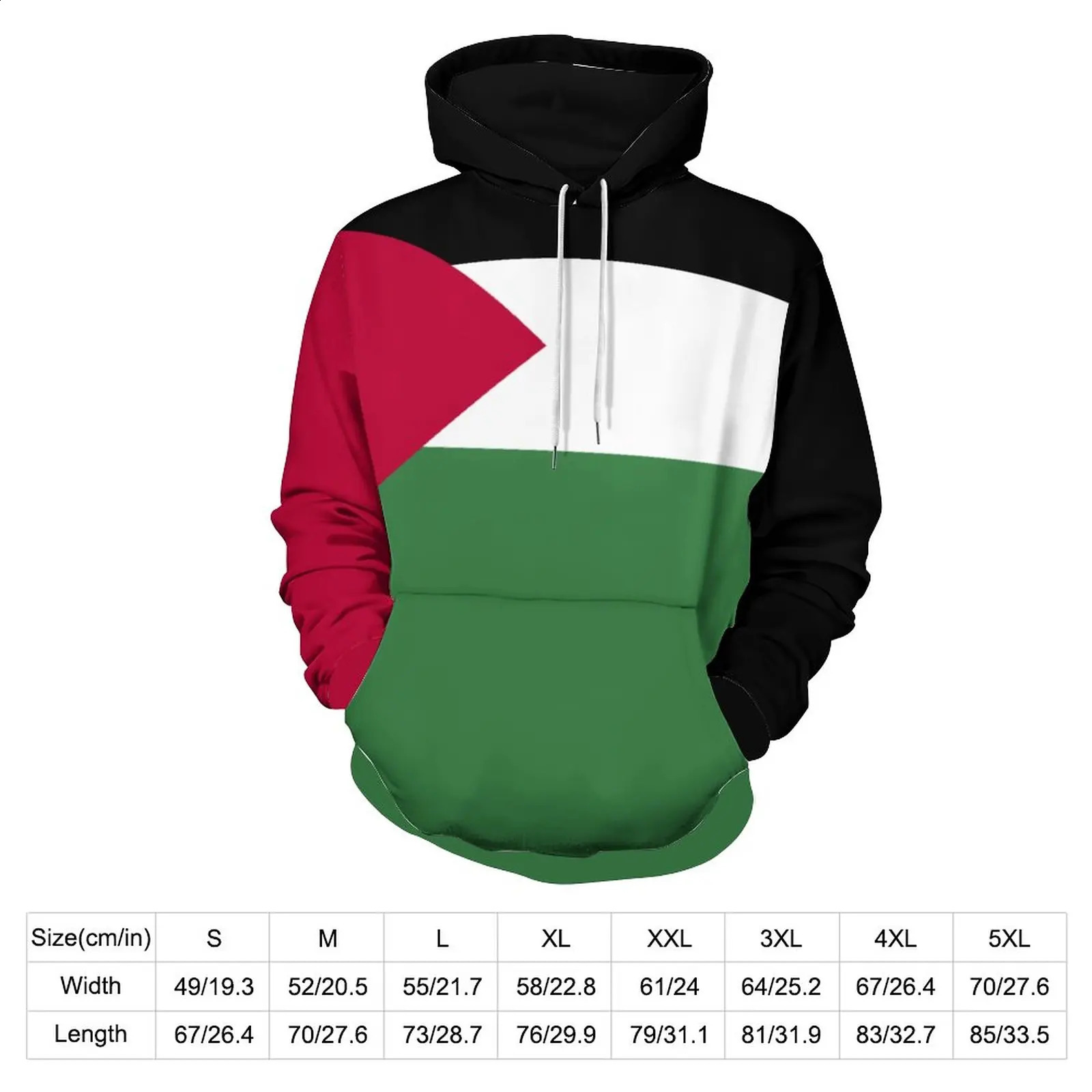 2024 Palestinian Flag 3D Hoodie Polyester Mens Harajuku Womens Sportswear Neutral Casual Zipper Hoodie 240824