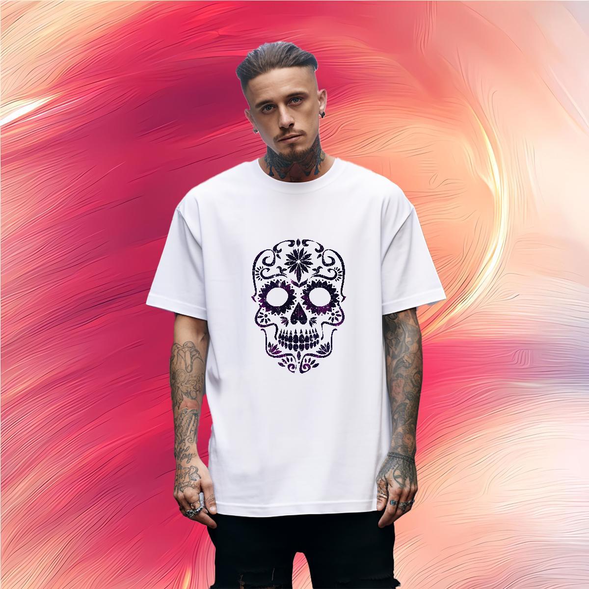 Free Shipping Mens T Shirts 230g Pure Cotton skull Hip Hop Street Plus Size Custom Breathable Men Tshirts Designer Fashion Clothings
