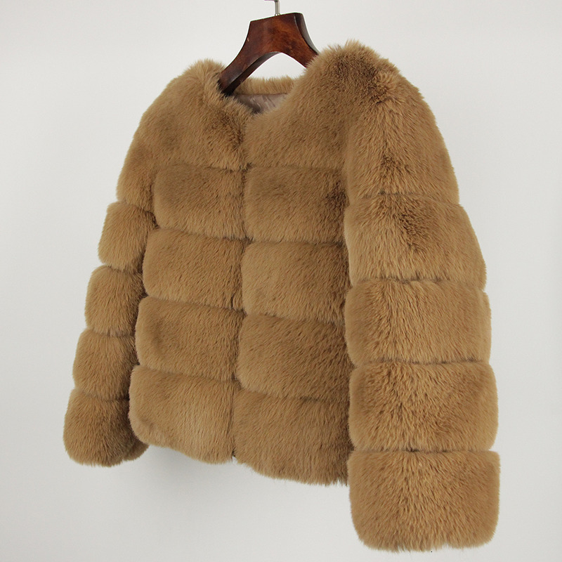 Artificial Fur Coat y Winter Jacket Womens Elegant Thick Warm Street Clothing Fox Rabbit Fashion w240824