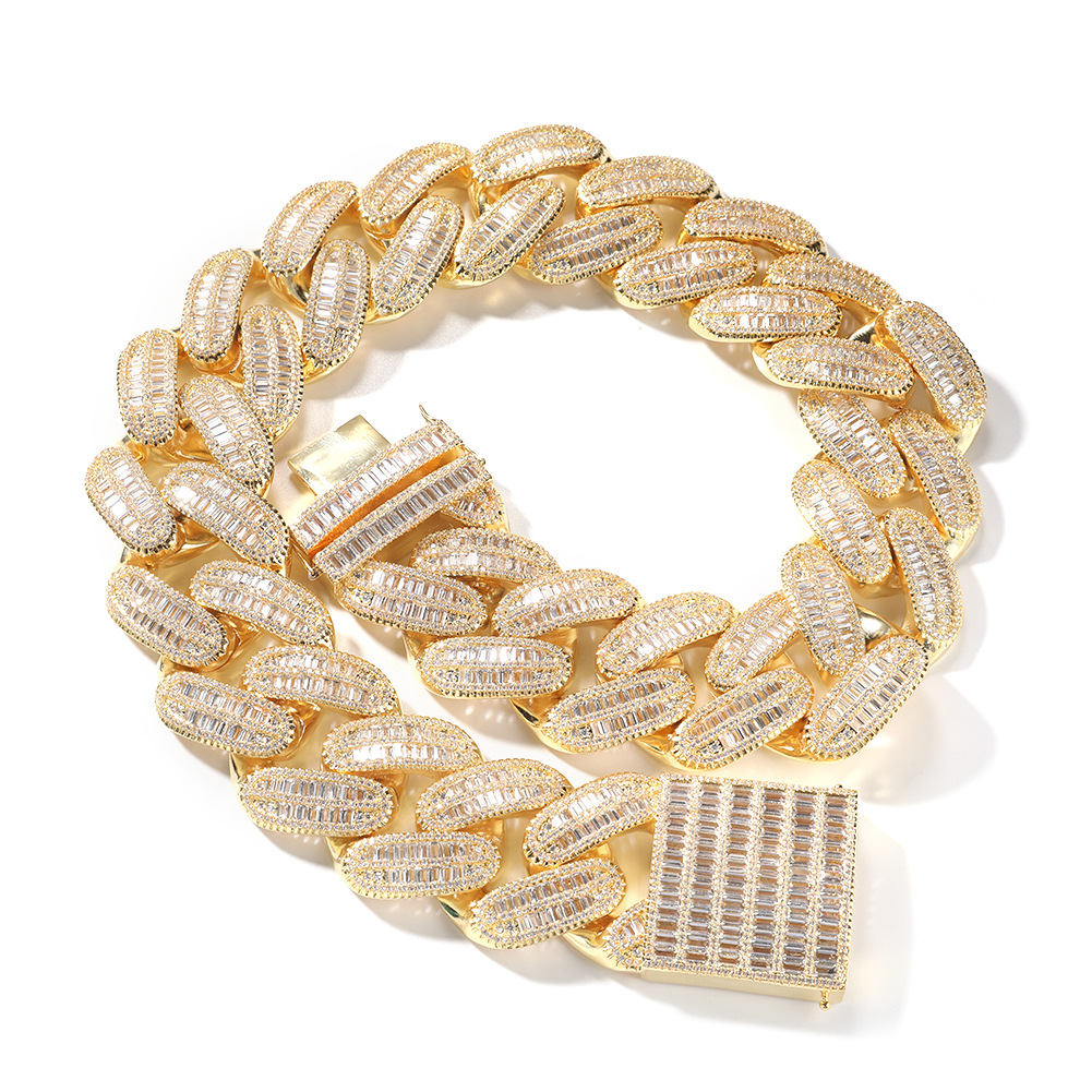 Heavy Duty Men's 40mm Cuban Link Necklace Featuring Premium 5A Cubic Zirconia & Genuine 18k Gold Plate Finish