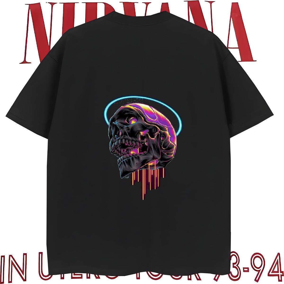 Classic T-Shirts 230g Pure Cotton skull Daily Wear Customized Print Breathable Short Sleeve Men Clothes T-Shirt DIY Top Tees