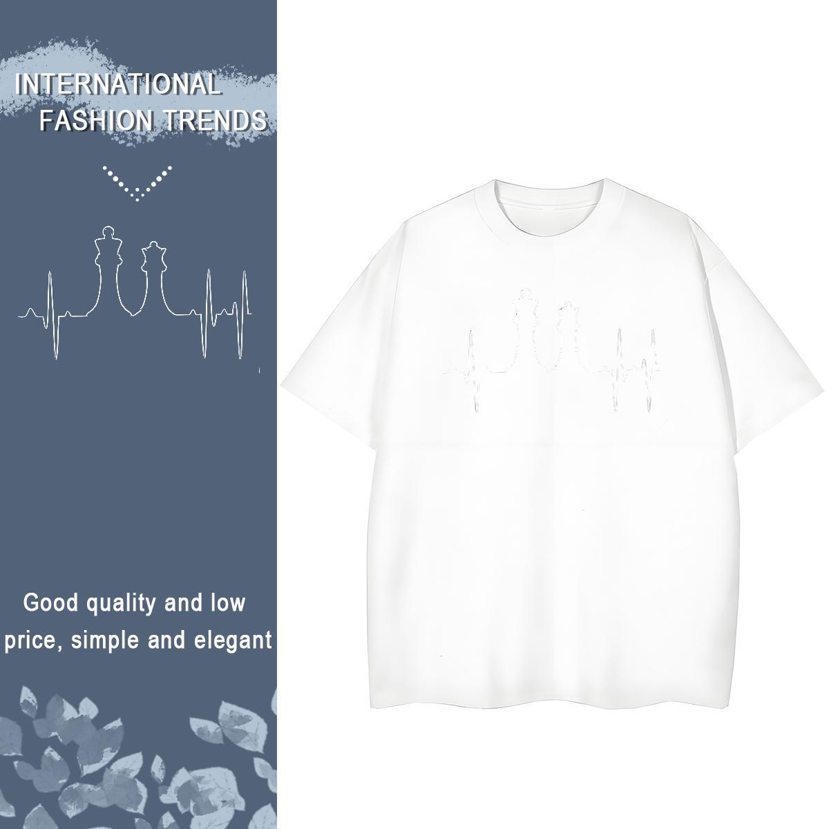 Loose T-Shirts for Men 230g Pure Cotton letter High Street Hip Hop DIY Breathable Short Sleeve Mens Tshirts Stylist Tee Shirt