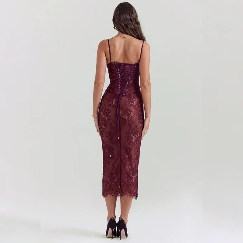 Gtpdpllt Lace Printed Bodycon Sexy Dress Womens 2024 Dress Elegant Evening Dress Party Set 2-piece Bodycon Midi Long Dress 240824