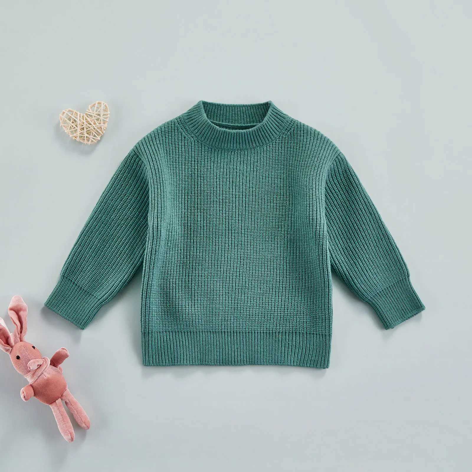 Childrens winter sweater top baby warm knit shirt cotton long sleeved pure cotton loose top suitable for children girls boys warm shirtW240824