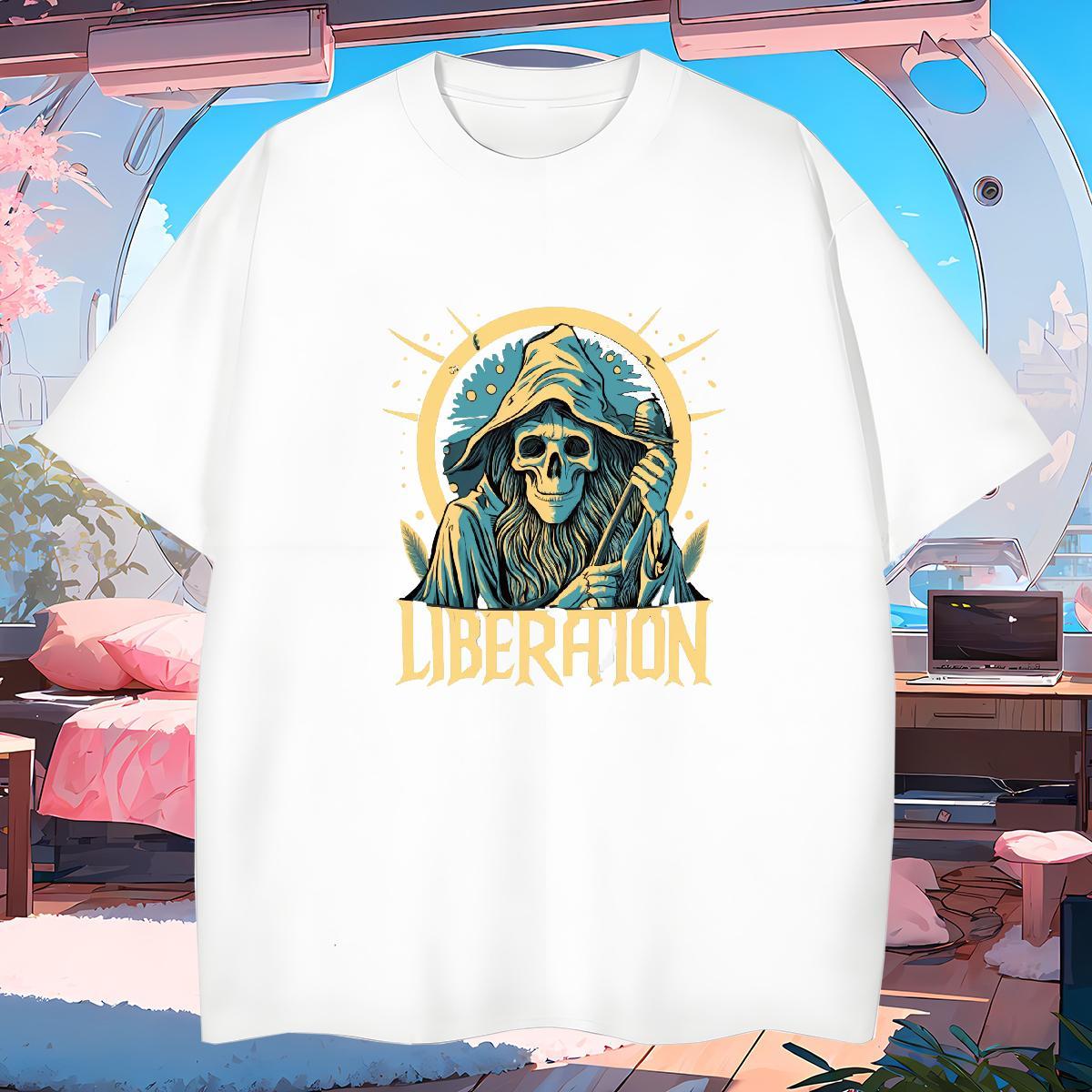 Loose Man T Shirts 230g Pure Cotton skull Sport Skull Short Sleeve O-Neck Men Clothes T-Shirt Free Shipping Wear