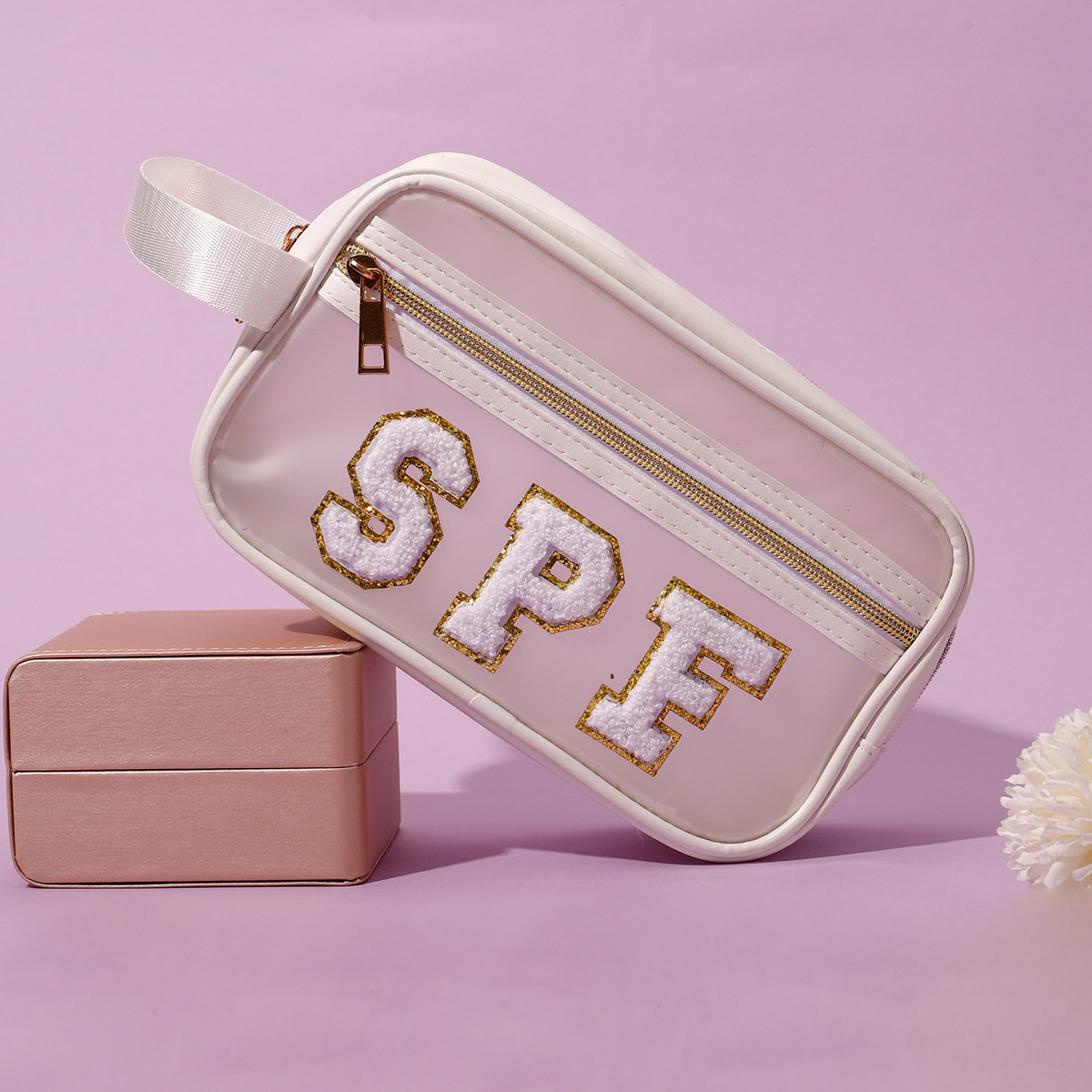 Women Bag Popular Transparent Hand-held Cosmetic Bag Embroidered Makeup Bag Toiletry Bag Free shipping