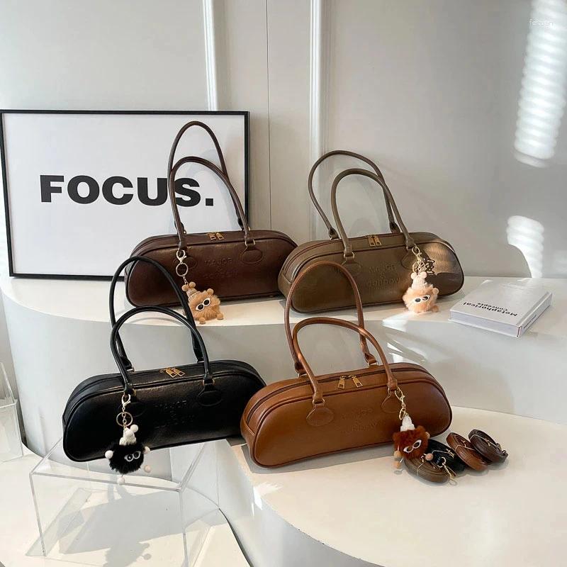 Shoulder Bags 2024 High Quality Solid Interior Zipper Pocket Soft Baguette Type For Women Large Capacity Women's Handbags
