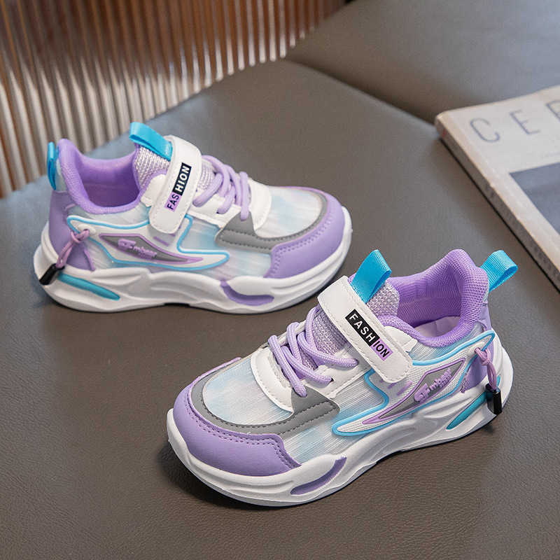 Athletic Outdoor Spring and Autumn 2024 New Breathable Mesh Sports Girls Dad Shoes Casual Trendy Middle aged Children H260130