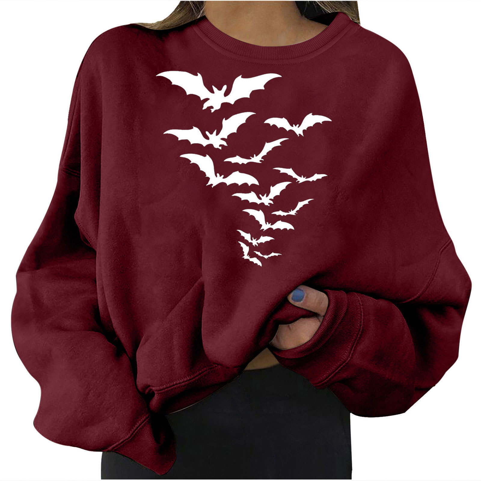 New Halloween personalized printed fashionable hoodie loose plus size for women dongdumaoyi