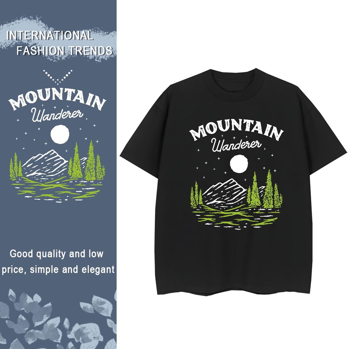 Unisex Couples T Shirts 100% Cotton 230g mountains Hip Hop T-Shirts for Women Short sleeve Soft Oversized L-4XL Polos