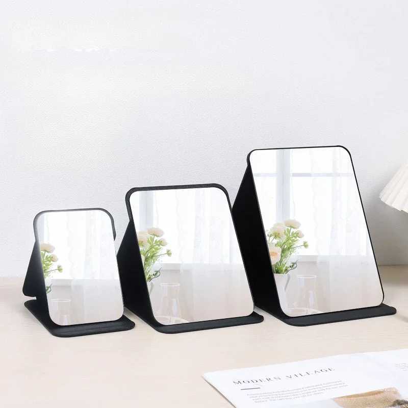 Folding Makeup Mirror High-quality Portable Desktop Makeup Mirror Single-side Creative Women Solid Color Standing Makeup MirrorXJ241213