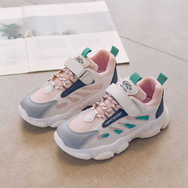 Athletic Outdoor Boys 2023 Spring and Autumn new breathable sports Girls dad Childrens casual running mesh shoes H260130