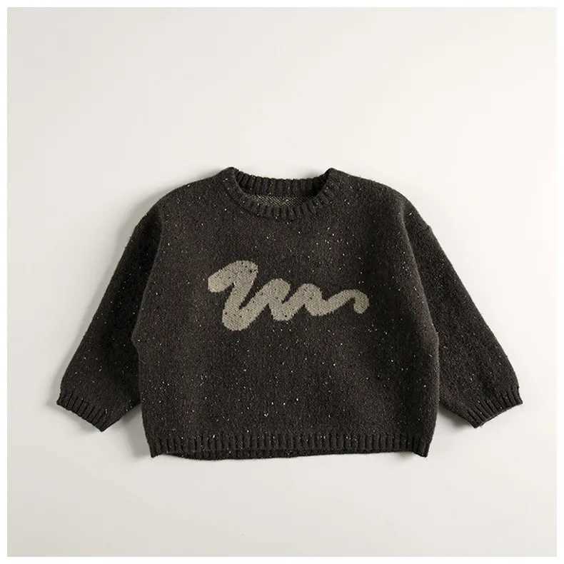 4303 purchase 2 wholesale childrens sweaters 2024 autumn and winter new boys knitted sweater color spotted alpaca wool pullover topW240824