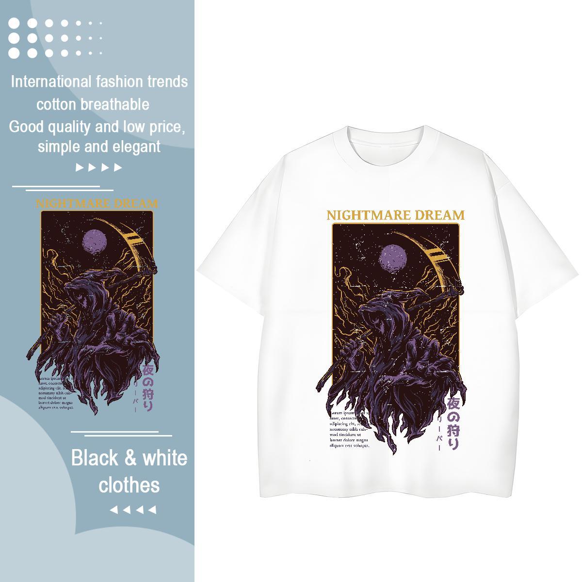 Free Shipping Unisex Tshirts 230g 100% Cotton cartoon Outdoor T shirt Crew Neck Breathable DIY Logo Clothings