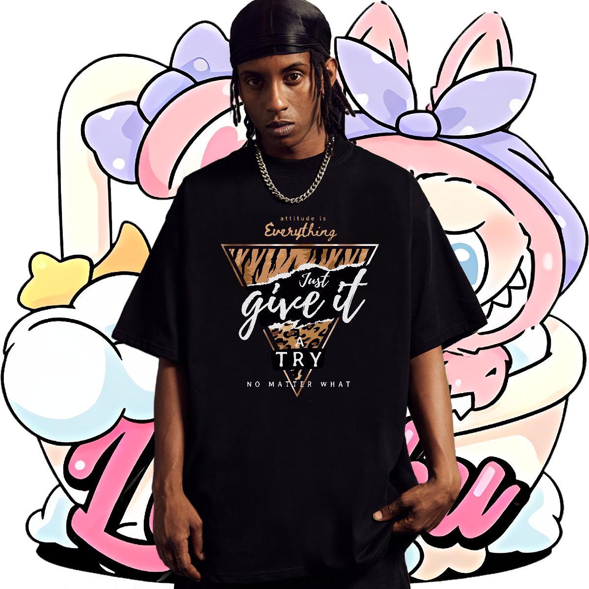 Cool T shirt 100% Cotton 230g letter Sport Custom Printed Breathable Crew Neck Men Tshirts Fashion Tops Tees