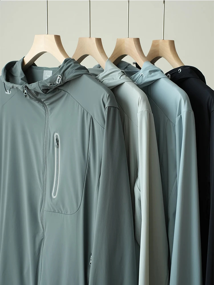 Men Summer Jacket UPF50 UV Blocking Skin Coats Nylon/Spandex Breathable Quick Dry Light Thin Sun Protection Hooded Windbreakers 240826