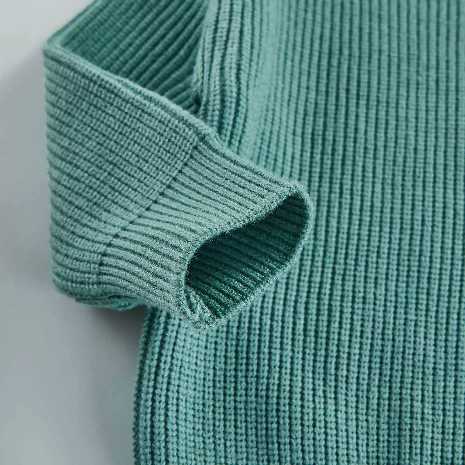Childrens winter sweater top baby warm knit shirt cotton long sleeved pure cotton loose top suitable for children girls boys warm shirtW240824