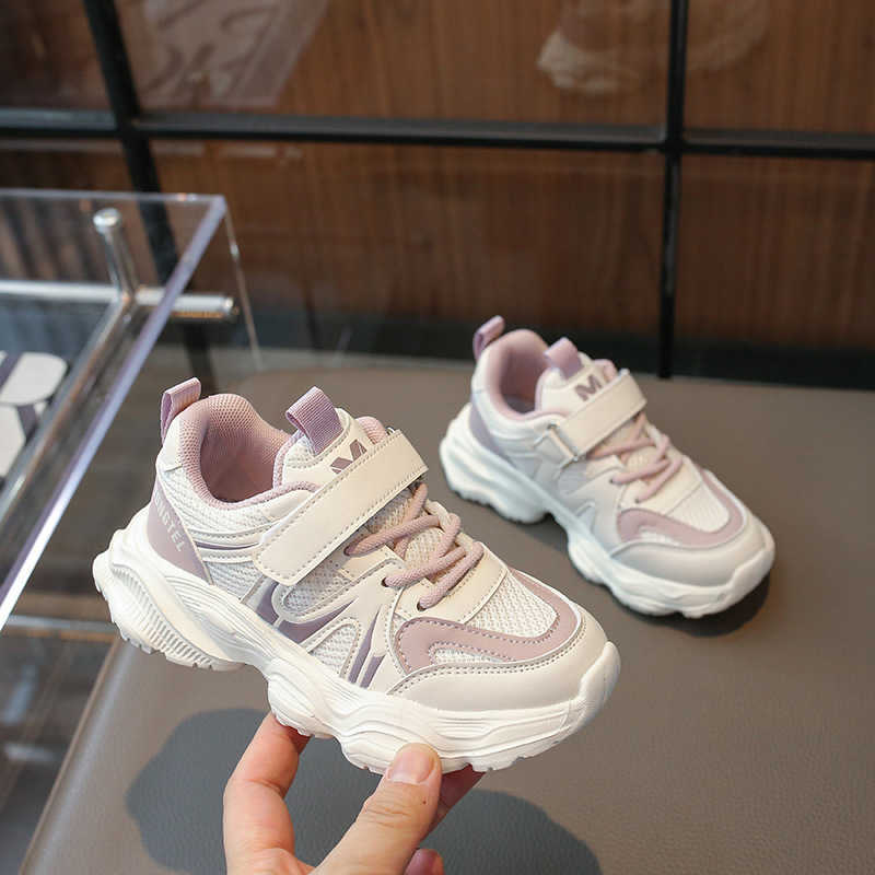 Athletic Outdoor Childrens sports shoes 2024 spring new item boys casual girls dad shoes running shoes H240805