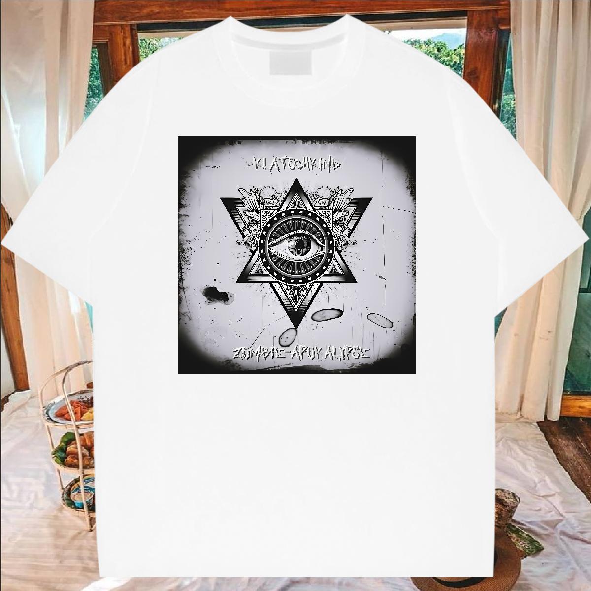 Free Shipping T Shirts Men 230g Cotton eye of the devil Street Wear Custom Print Plus Size Crew Neck Breathable Men Tops Tees DIY Customized Tees Shir