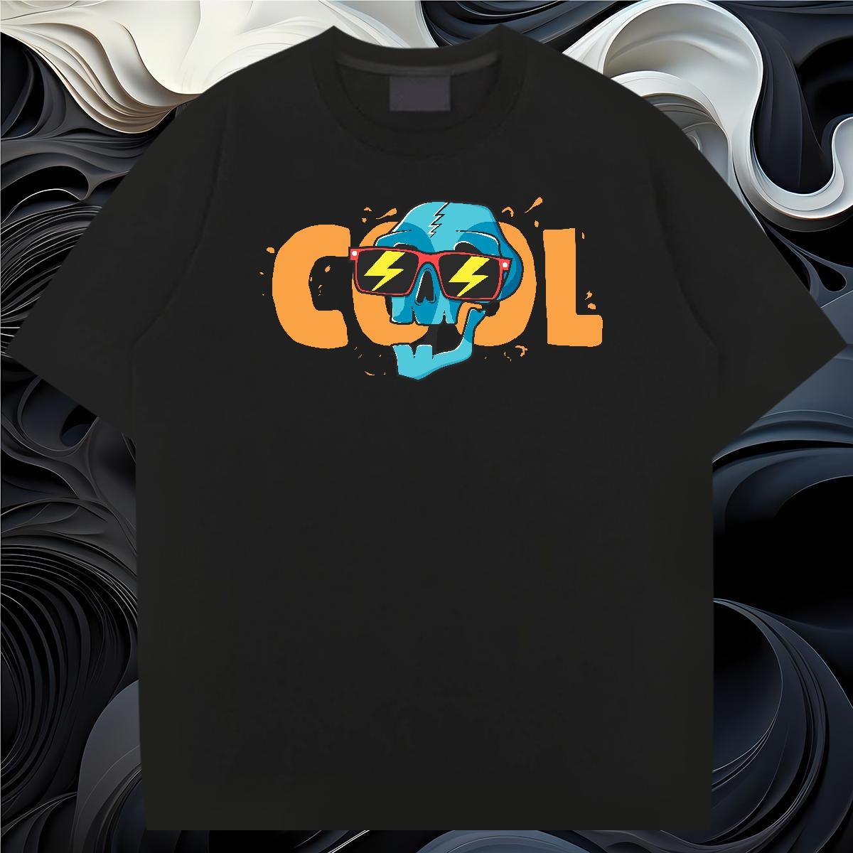 Classic T Shirts Men 230g Pure Cotton skull Daily Wear Plus Size Cartoon O Neck Short Sleeves Tshirt for Man Woman Fashion Tees Shirts