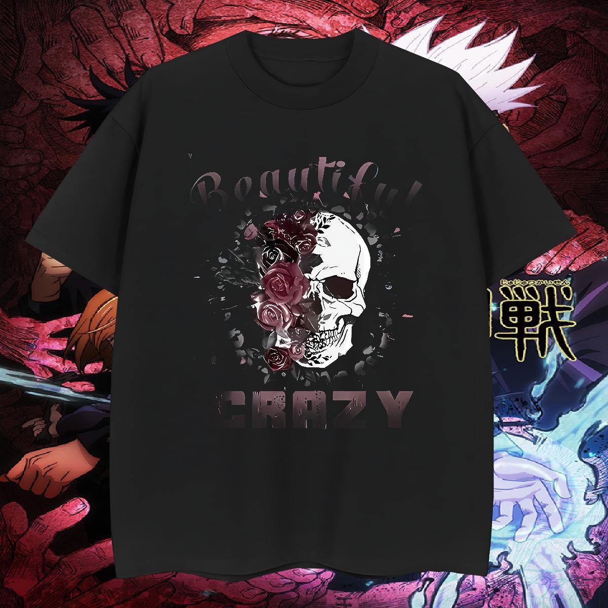 Cool T-Shirts for Men 230g Pure Cotton skull Home Outdoor Oversized Breathable Short Sleeve Tshirt for Man Woman Factory Direct Tops Shirt